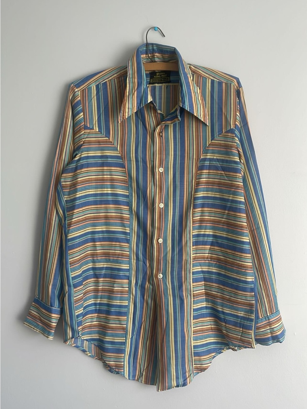 70s Sears Dagger Collar Cotton/Poly Blend Shirt Size Medium